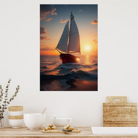Poster Zeilboot (Keuken)