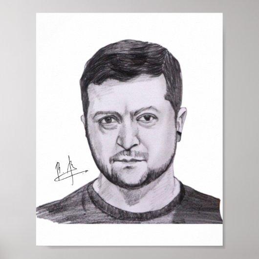 Poster Zelensky Autograaf (Voorkant)