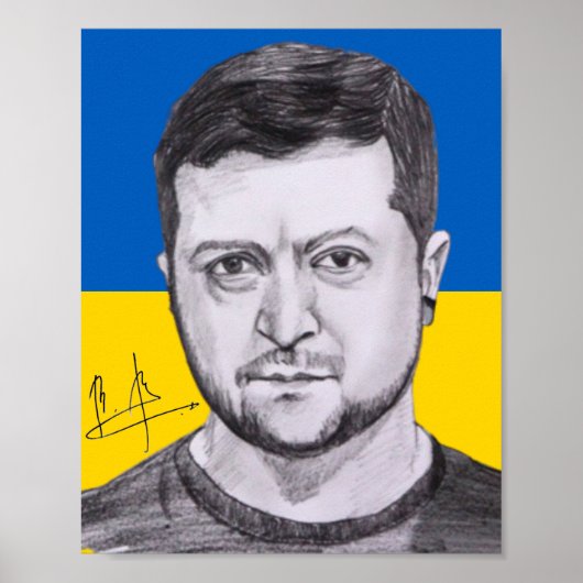 Poster Zelensky Autograaf (Voorkant)