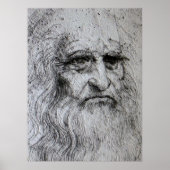Poster - zelfportret Leonardo Da Vinci (Voorkant)