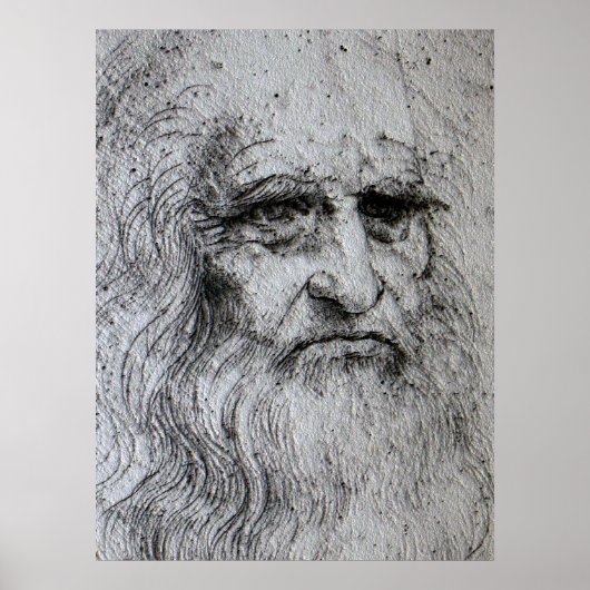 Poster - zelfportret Leonardo Da Vinci (Voorkant)