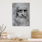 Poster - zelfportret Leonardo Da Vinci (Keuken)