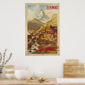 Poster Zermatt Zwitserland Switzerland Gornergratb (Keuken)