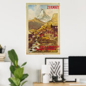 Poster Zermatt Zwitserland Switzerland Gornergratb (Thuiskantoor)