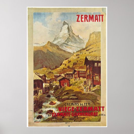 Poster Zermatt Zwitserland Switzerland Gornergratb (Voorkant)