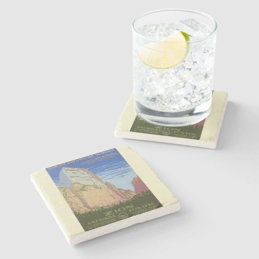 Poster  Zion National Park Stenen Onderzetter (Zijkant)