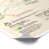 Poster Zion National Park (Utah)-kaart (Hoek)