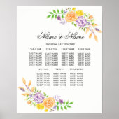 Poster Zitplaats Paarse bloemen bord (Voorkant)