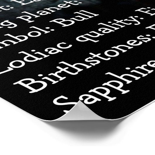 Poster Zodiabel gebaar Symbool Taurus Astrology (Hoek)