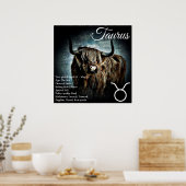 Poster Zodiabel gebaar Symbool Taurus Astrology (Keuken)