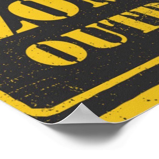 Poster Zombie Outbreak. Raad voor gebaren met Zomb (Hoek)