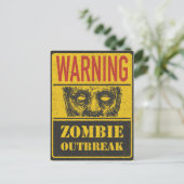 Poster Zombie Outbreak. Raad voor gebaren met Zomb Briefkaart (Staand voorkant)
