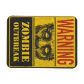 Poster Zombie Outbreak. Raad voor gebaren met Zomb Magneet (Horizontaal)