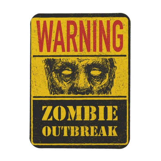 Poster Zombie Outbreak. Raad voor gebaren met Zomb Magneet (Verticaal)