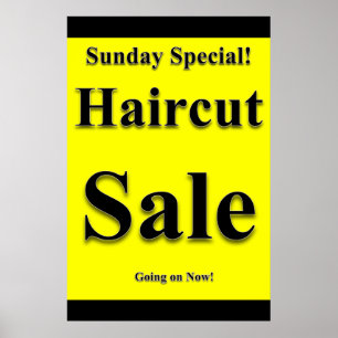 Poster zondagavond Special Haircut Sale Beauty Sal