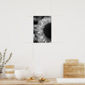 Poster Zonnebloem In Het Veld BW (Keuken)