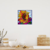 POSTER: Zonnebloempitter Poster (Keuken)