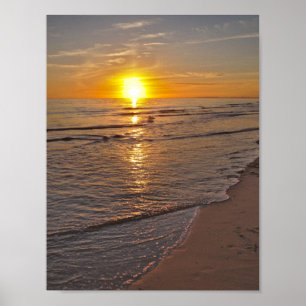 Poster: Zonsondergang bij het strand Poster