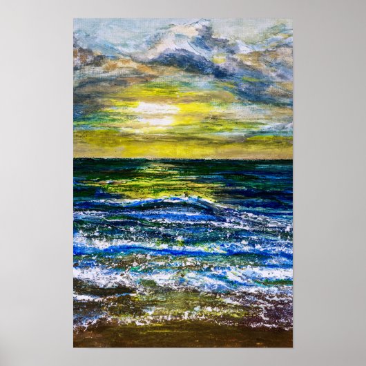 Poster - Zonsondergang Zee Moods (Voorkant)