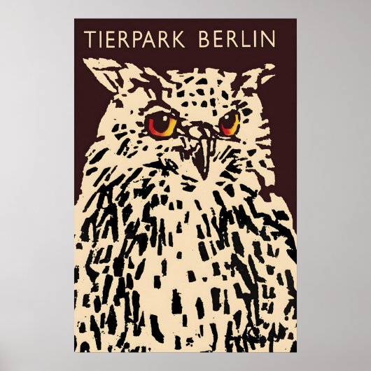 Poster Zoo Berlin (owl) Tiergarten (Voorkant)