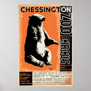 Poster Zoo Chessington Beer Circus Vintage Kunst
