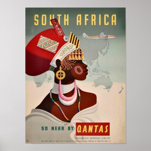 Poster - Zuid-Afrika door Qantas (Voorkant)