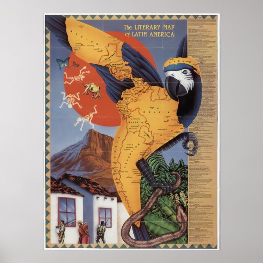 Poster Zuid-Amerika - Kaart (Voorkant)