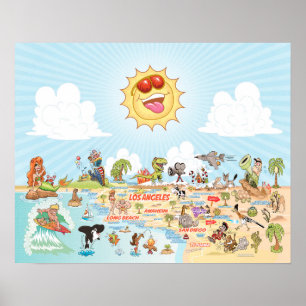 Poster Zuid-Californië Blue Sky