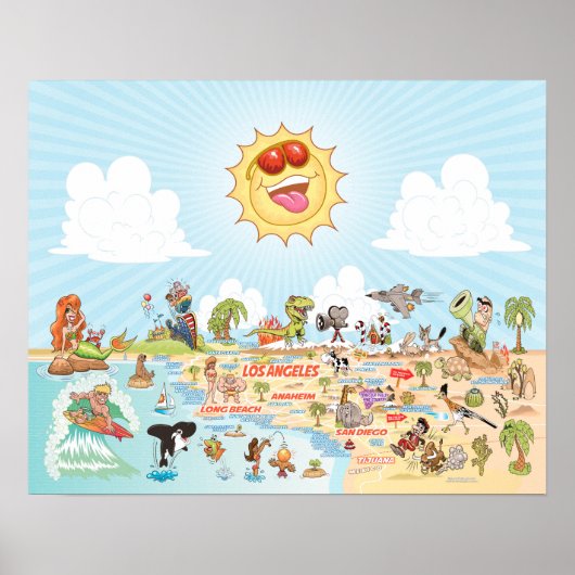 Poster Zuid-Californië Blue Sky (Voorkant)