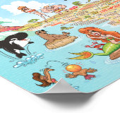 Poster Zuid-Californische Cartoon Map (Hoek)