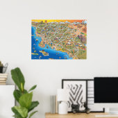 Poster Zuid-Californische kaart (Thuiskantoor)