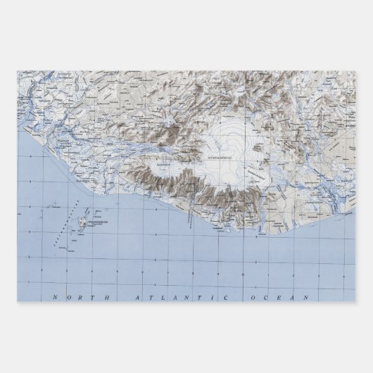 Poster Zuid-IJsland Kaart Inpakpapier Vel (Voorkant 2)