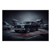 Poster Zwart Auto 02 (Voorkant)