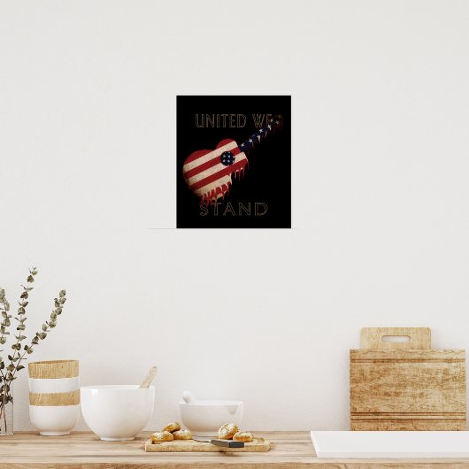 Poster - zwart - gitaarvlag - zwart (Keuken)