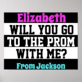 Poster zwart, wit en roze (Voorkant)