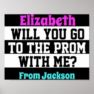 Poster zwart, wit en roze