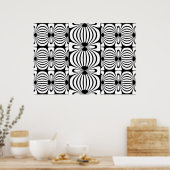 Poster Zwart & Wit Stijl Abstracte Bloom 3 (Keuken)