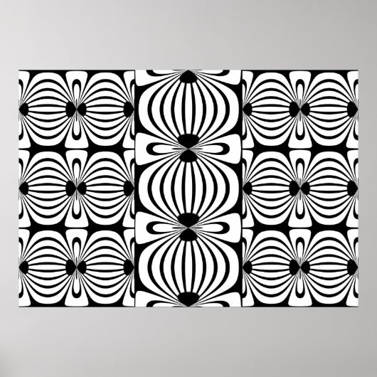 Poster Zwart & Wit Stijl Abstracte Bloom 3 (Voorkant)