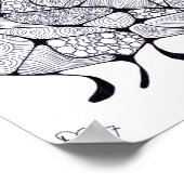 Poster zwart-wit Zia Tangle (Hoek)