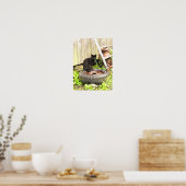 Poster - Zwarte Barn Cat (Keuken)