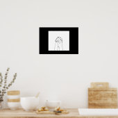 Poster zwarte en witte holte (Keuken)