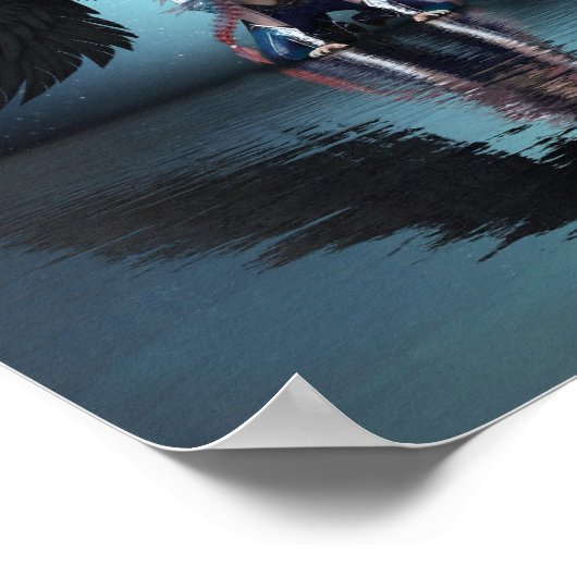 Poster zwarte engel (Hoek)