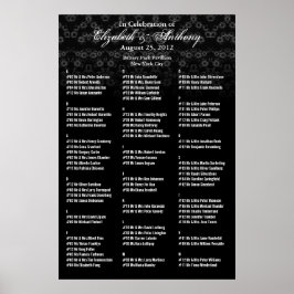 Poster Zwarte Floral