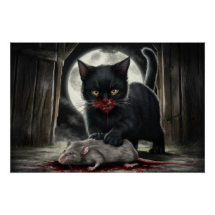 Poster Zwarte Kat en Rat 08