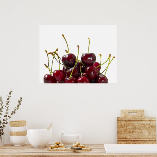 Poster zwarte kersen (Keuken)