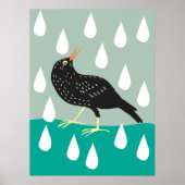Poster zwarte vogel (Voorkant)