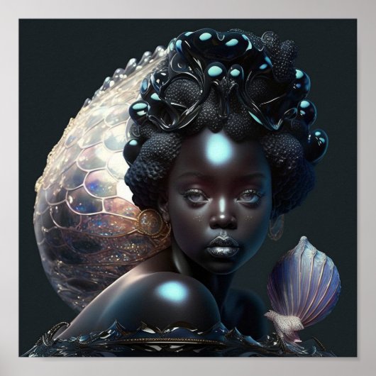 poster "Zwarte Zeemeermin 3" (Voorkant)