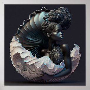 poster "Zwarte Zeemeermin 4"