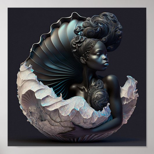 poster "Zwarte Zeemeermin 4" (Voorkant)