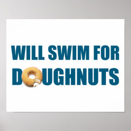 Poster zwemmen, zwemteam, donuts